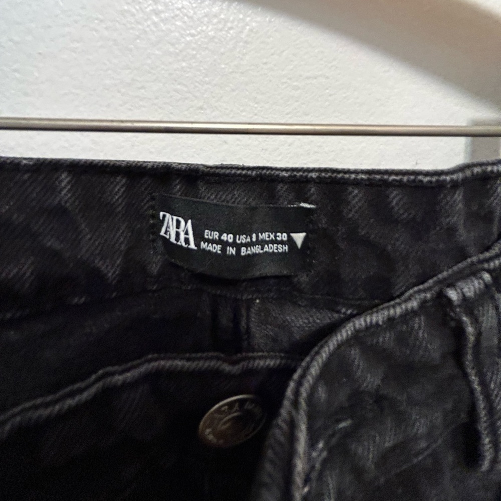 Zara Straight leg high rise black jeans - Picture 2 of 6